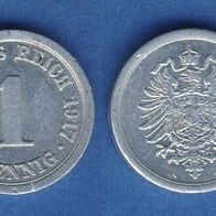 Deutsches Reich 1 Pfennig 1917 A ALu