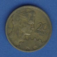 Jugoslawien 20 Dinar 1955