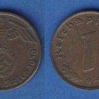 Drittes Reich 1 Reichspfennig 1939 G