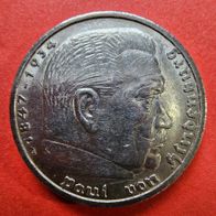 5 Reichsmark 1935 A Hindenburg, ohne HK, 900er Silber