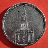 5 Reichsmark 1934 A, Garnisonkirche zu Potsdam, 900er Silber