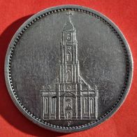 5 Reichsmark 1934 F, Garnisonkirche zu Potsdam, 900er Silber