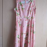 Petticoatkleid rosa mit Rosenmotiv Gr. XXL