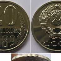 1989, USSR, 20 Kopeck, prooflike