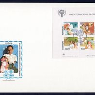 2) IYC FDC 1979 - Portugal - MiNr. Block 28 - International Year of the Child