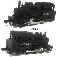 0-6-0, A.T.& S.F., Saddle Tank Dampflok, schwarz, analog, Life Like, 7781 Ep2