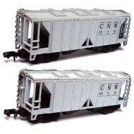 Covered Hopper Car, C & NW, Selbstentlade- Silowagen, grau, EVP, Arnold 2557 Ep3