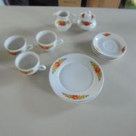 3 x Kaffeegedeck + Milch & Zucker Mitterteich Bavaria 70er Retro *