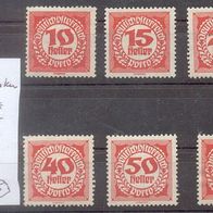 Briefmarken Deutsch-Österreich 1920/21 Lot 6 Portomarken Ziffern