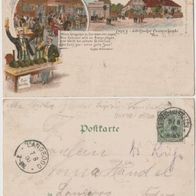 Leipzig-Eutritzsch-Litho-AK 1900 Gosen Schänke G. Pfotenhauer Erh.2