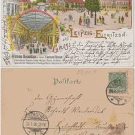 Leipzig-Eutritzsh Litho-AK-1900 Georg Barella vormals Eduard Tovar Reklamekarte Erh.1