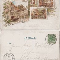 Leipzig-Litho-AK-1896 Lokal Thüringer Hof erb. von Dittrich und Buckensdorf 1455 Erh.2