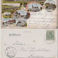 Lengenfeld-unterm-Stein Litho-AK-1903 8Bild-Litho mit Hotel Grundmann Erh.1