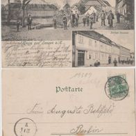 Lenzen-Elbe-AK-1903 Fluthbrücke und Berliner Vorstadt mit Personen. Erh.2