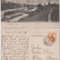 Lenzen-Elbe-AK-1917 Hafenanlage mit Schiffen Erh.1