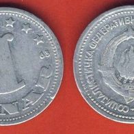 Jugoslawien 1 Dinar 1963 Alu