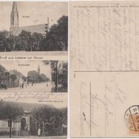 Lietzow-Nauen-1915 Dorfstrasse. Kirche und Gasthof von Richard Hartstacke Erh1