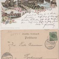 Limburg-Lahn-Litho-AK1897 Ansichten Dom Landungsbrücke Gesamtansicht Erh1