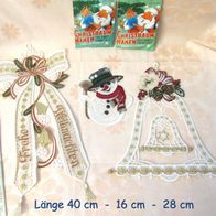 Weihnachtsdeko aus Spitze - 3 Stück - Maße siehe Foto * Plauener Spitze