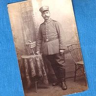 Soldatenfoto in deutscher Uniform von 1915, Postkarte ca. 9x14cm