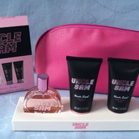 Uncle Sam eau de toilette Body Lotion Gel Pflege Set Kosmetiktasche for Women NEU OVP