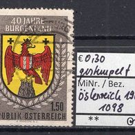 Österreich 1961 40 Jahre Burgenland MiNr. 1098 Vollstempel