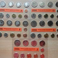 Deutschland BRD 1996 ADFGJ Kursmünzensatz Stempelglanz sehr RAR * *