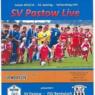 PRG SV Pastow - FSV Bentwisch 24.8.2013 Stadionheft Mecklenburg-Vorpommern Fußball