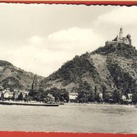 Braubach am Rhein mit Blick auf die Marksburg gel.1960 (4071)