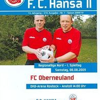 PRG FC Hansa Rostock II Amateure vs FC Oberneuland Bremen 8.8.2009 Deutschland