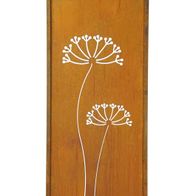 Edelrost-Sichtschutz 'Pusteblume' – Dekorative Gartenwand Aus Metall, Ca. 116cm Hoch