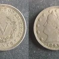 Münze USA: 5 Cent 1893 - Liberty