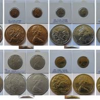 1973-1993, Australia, a set of 8 pcs coins from 1 Cent to 2 Dollars