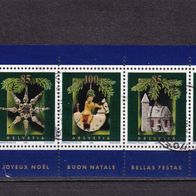 Schweiz Block 37 MiNr. 1897-1901 Weihn. nur Einzelmarken Blockrand Riss M€ 6,90 #537t