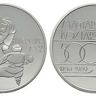 UNGARN Silber Proof/ PP 500 Forint 1989 Olympia "EISHOCKEY", Selten