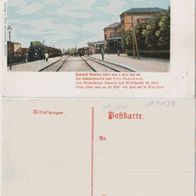 Malchin-Litho-AK-um 1905 Bahnhof mit Lokal Otto Hagemann Erh.1