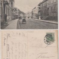Malchow-Güstrower-Strasse-AK-1911 gelaufen 1914 Geschäft für Motorfahrzeuge Erh.1