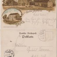 Mehltheuer-Rosenbach-Vogtl. Litho-AK 1900 Gruss aus Gasthaus Mehltheuer Erh.1