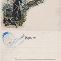 München-Litho-AK-1899 Verband der Prinzregent Luitpold Kanoniere -A.V. Erh.1