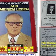 DDR-Buch * Erich Honecker * Aus meinem Leben * Ganz-Leinen + SU * viele Bilder