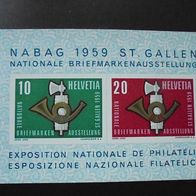 Schweiz Block 16 * * - Nationale Briefmarkenausstellung NABAG 1959