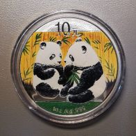 China 10 yuan 1 Oz Silber panda 2009 farbe