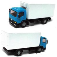 MB 1018 Atego ´98, Kühlkoffer, blau-weiß, Ep5, Wiking-Umbau, 1:160