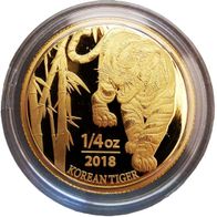 1/4 oz GOLD South Korea Tiger KOMSCO 2018