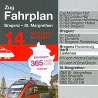 ÖBB Fahrplan Eisenbahn St. Margrethen SG- Bregenz 13-14 Sankt Vorarlberg Schweiz