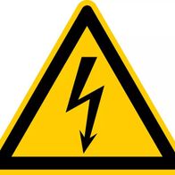 Aufkleber Warnzeichen „Warnung vor elektrischer Spannung“ ISO 7010 W012 ...