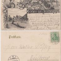 Neuburg-Mecklenburg AK 1905 Künstlerkarte Gruss aus Neuburg Erh.1