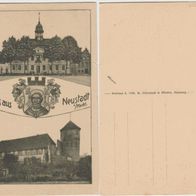 Neustadt-Mecklenburg-AK um 1920 Rathaus und Burg Erh.1