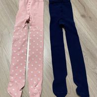 Modell: 2 Strumpfhosen von H&M rosa/blau Gr.110-116