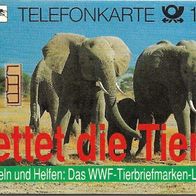 Telefonkarte S 12 von 1991 , WWF Tierbriefmarken , leer